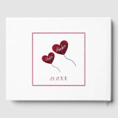 40. Ruby Hochzeitstag Rote Herzblasen Gästebuch (Rückseite)