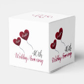 40. Ruby Hochzeitstag Rote Herzblasen Geschenkschachtel (Rückseite)