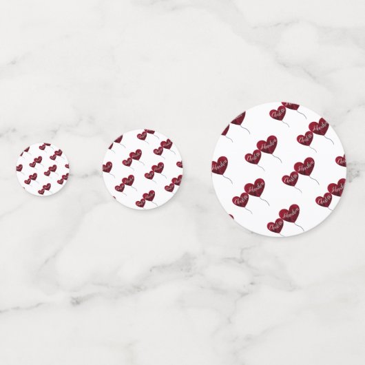 40. Ruby Hochzeitstag Rote Herzblasen Konfetti (Rückseiten)