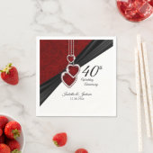 40. Ruby-Hochzeitstag Serviette (Beispiel)
