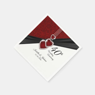 40. Ruby-Hochzeitstag Serviette
