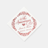 40. Ruby-Hochzeitstag Serviette (Ecke)