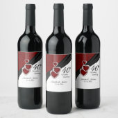 40. Ruby-Hochzeitstag Weinetikett (Flaschen)