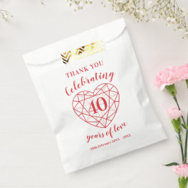 40. Ruby-Jubiläum 40 Jahre personalisiert Gefallen Geschenktütchen