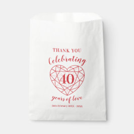 40. Ruby-Jubiläum 40 Jahre personalisiert Gefallen Geschenktütchen