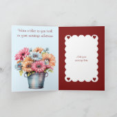 40. Ruby-Jubiläum Blume bordeauxblau Karte (Innenseite)