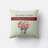 40. Ruby-Jubiläum Blume grün Kissen (Rückseite)