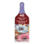 40. Ruby Jubiläum Blumenbeete lila Schneidebrett (Vorderseite)