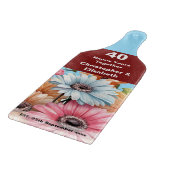 40. Ruby-Jubiläum Blumenblau Schneidebrett (Ecke)