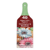 40. Ruby Jubiläum Blumengrün Schneidebrett (Vorderseite)