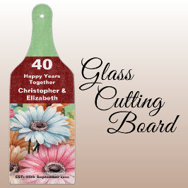 40. Ruby Jubiläum Blumengrün Schneidebrett