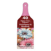 40. Ruby Jubiläum Blumenrosa Schneidebrett (Vorderseite)