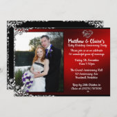 40. Ruby Jubiläum Foto Einladungen (Vorne/Hinten)