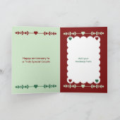 40. Ruby Jubiläum Foto grün bordeauxrot Karte (Innenseite)