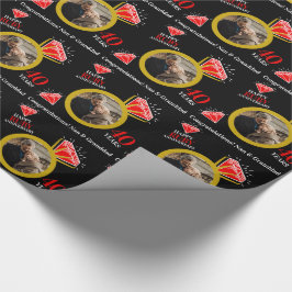 40. Ruby-Jubiläum Goldring Foto Zollschwarz Geschenkpapier