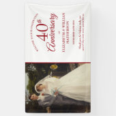 40. Ruby Jubiläum Ihr Hochzeitsfest Foto Willkomme Banner (Vertikal)