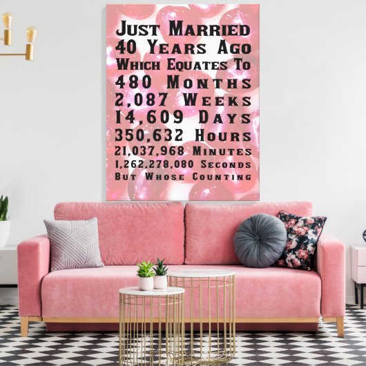 40. Ruby-Jubiläum Leinwanddruck (Insitu (Wohnzimmer))