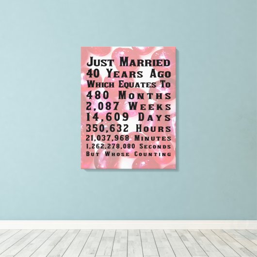 40. Ruby-Jubiläum Leinwanddruck (Insitu (Holzboden))