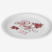 40. Ruby-Jubiläum mit Datum und Initialen Pappteller (Schrägansicht)