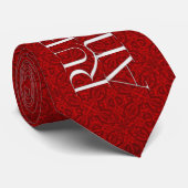 40. Ruby-Jubiläum Red Damask Krawatte (Gerollt)