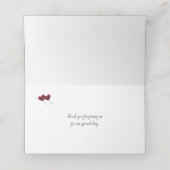 40. Ruby Jubiläum rote Herzblasen weiß Platzkarte (Innenseite Aufgefaltet)