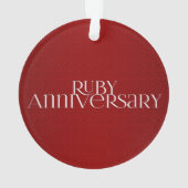 40. Ruby Jubiläum Rotes und Weißes Foto Ornament (Rückseite)