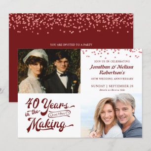 40. Ruby-Jubiläum Then & Now Fotos Party Einladung