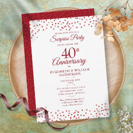 40. Ruby Jubiläum Überraschung Party Confetti Einladung