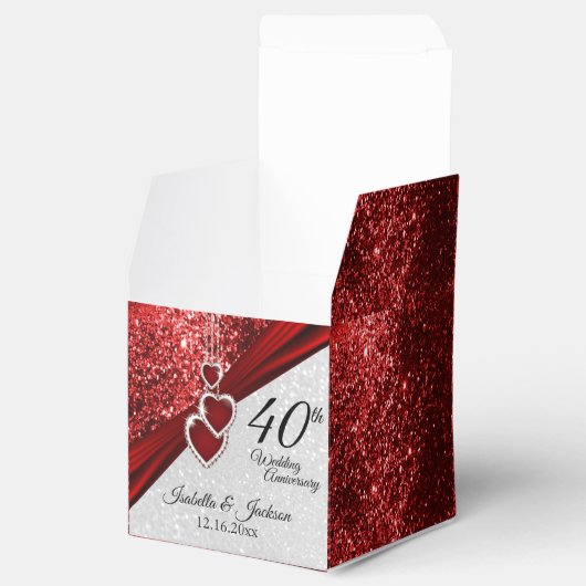 40. Ruby Red and Glitzer Jubiläum Geschenkschachtel (Geöffnet)