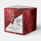 40. Ruby Red and Glitzer Jubiläum Geschenkschachtel (Rückseite)