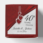 40. Ruby Red and White Glitzer Jubiläum Geschenkschachtel (Oben)