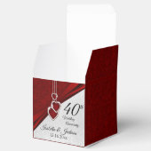 40. Ruby Red and White Glitzer Jubiläum Geschenkschachtel (Geöffnet)