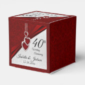 40. Ruby Red and White Glitzer Jubiläum Geschenkschachtel (Rückseite)