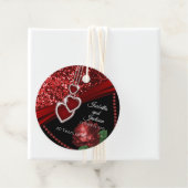 40. Ruby Red Glitzer and Rose Jubiläum Geschenkanhänger (Beispiel)