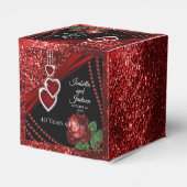 40. Ruby Red Glitzer and Rose Jubiläum Geschenkschachtel (Rückseite)