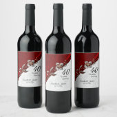 40. Ruby Red Wedding Jubiläum Weinetikett (Flaschen)