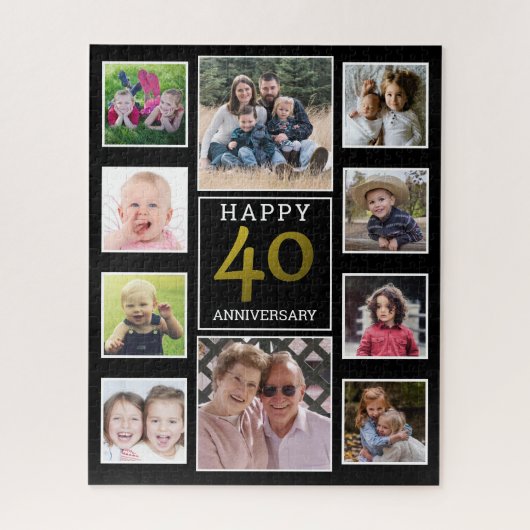 40. Ruby Wedding Anniversary 10 Foto Collage Puzzle (Vertikal)