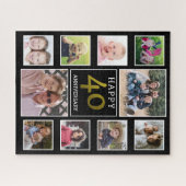 40. Ruby Wedding Anniversary 10 Foto Collage Puzzle (Horizontal)