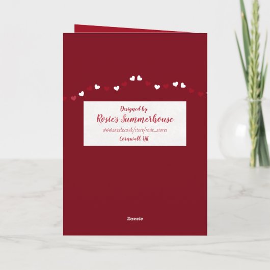 40. Ruby Wedding Anniversary Cake Card Karte (Rückseite)