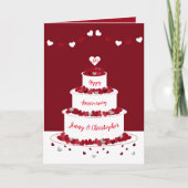 40. Ruby Wedding Anniversary Cake Card Karte (Vorderseite)