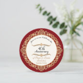40. Ruby Wedding Anniversary Celebration Round Einladung (Stehend Vorderseite)