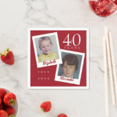 40. Ruby Wedding Anniversary Child Fotos Serviette (Beispiel)