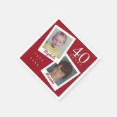 40. Ruby Wedding Anniversary Child Fotos Serviette (Ecke)