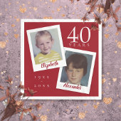 40. Ruby Wedding Anniversary Child Fotos Serviette