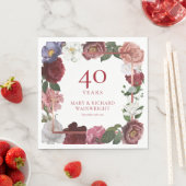40. Ruby Wedding Anniversary Country Rose Garden Serviette (Beispiel)
