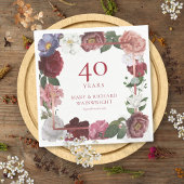 40. Ruby Wedding Anniversary Country Rose Garden Serviette