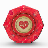 40. Ruby Wedding Anniversary Foto Block (Vorderseite)