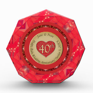 40. Ruby Wedding Anniversary Foto Block