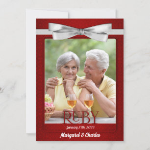 40. Ruby Wedding Anniversary Foto Einladung