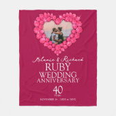 40. Ruby Wedding Anniversary Foto Fleecedecke (Vorderseite)